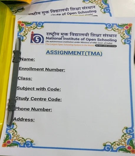 Nios Tma Hard Copy Files 10th & 12th