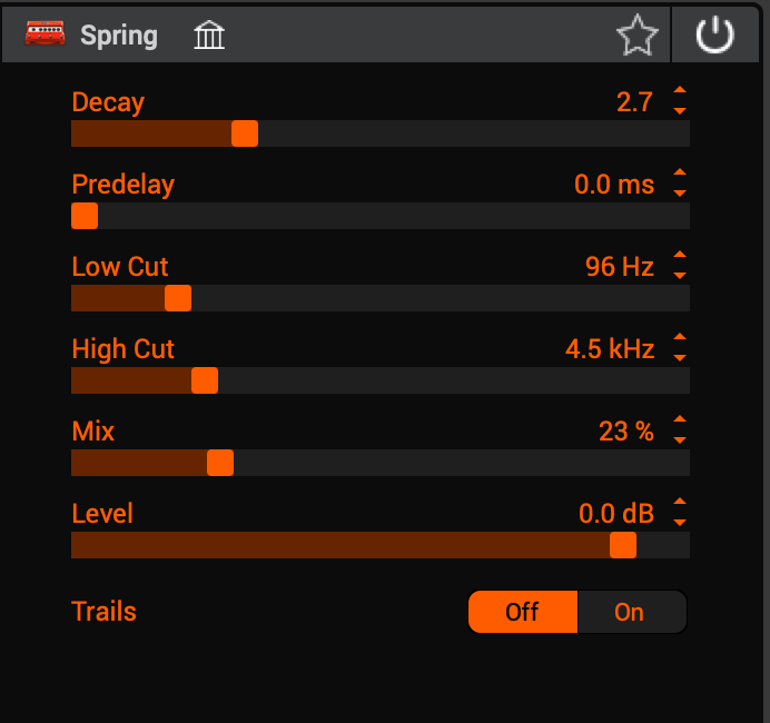 Spring Reverb Settings