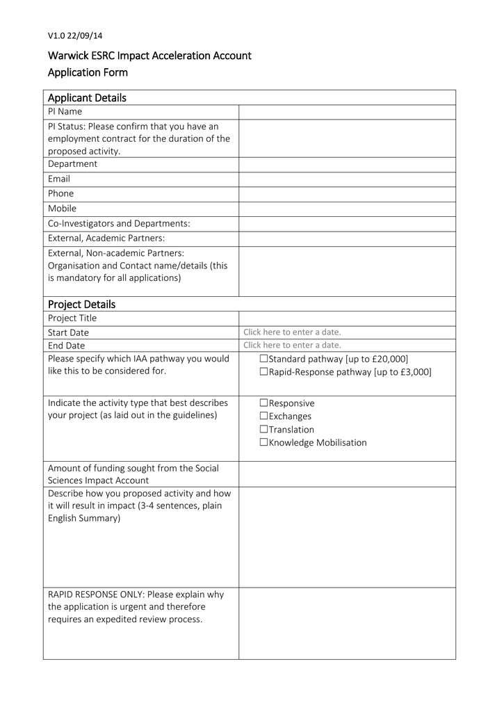 Warwick Planning Application Forms