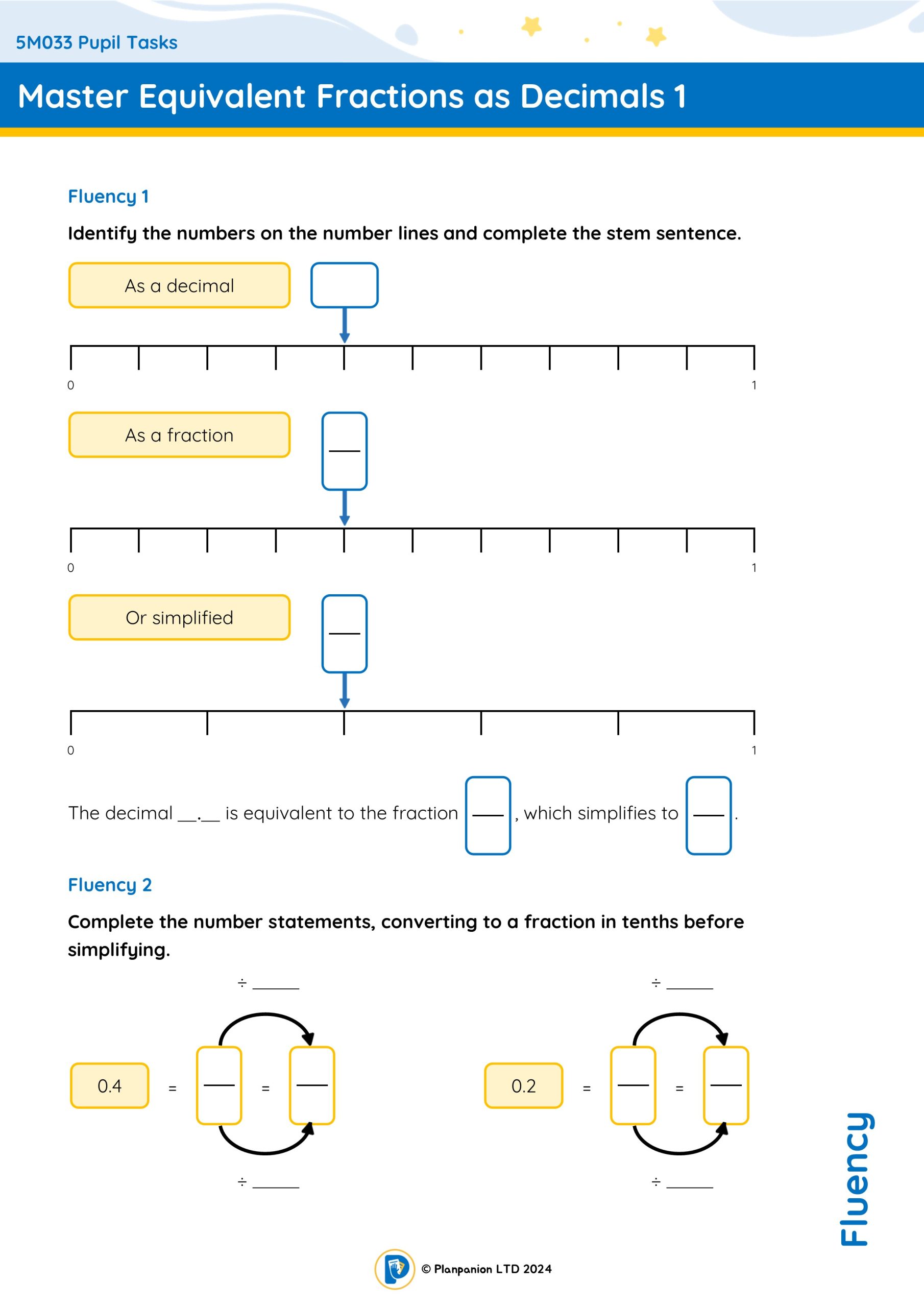 5m033 master equivalent fractions as decimals 1