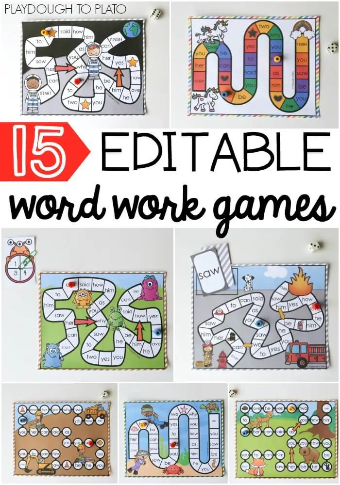15 word work board games