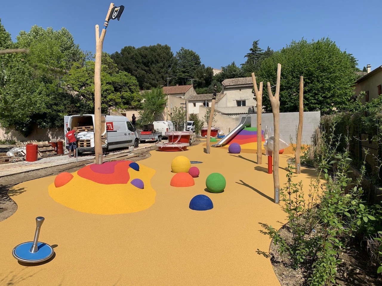 Sol amortissant aire de jeux Mallemort, Bouche-du-Rhône