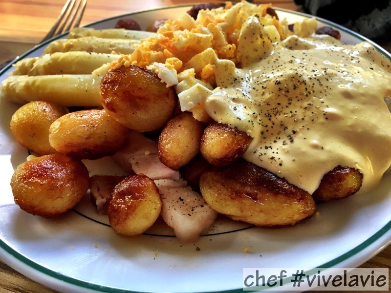 asperges gekookte ham