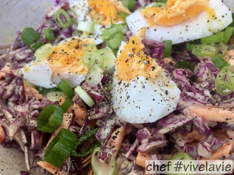Rode kool met wortel salade