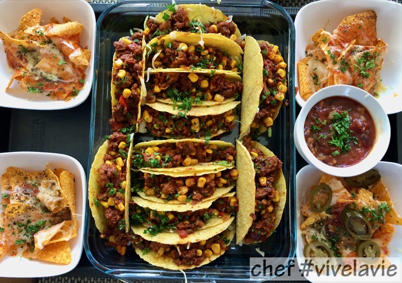 Taco's met nachos en salsa