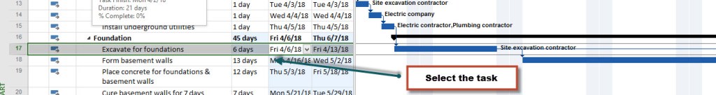 MS.Project split a task steps