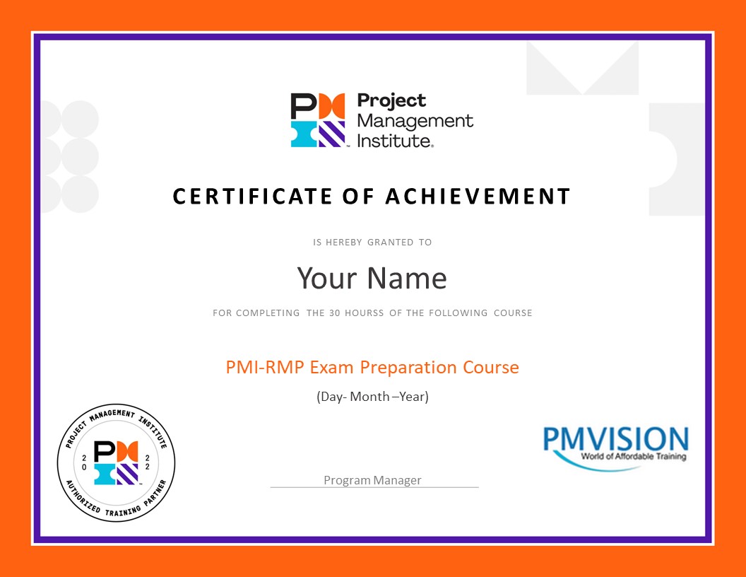 PMI RMP® Certification Course PMI Risk Management Professional Training