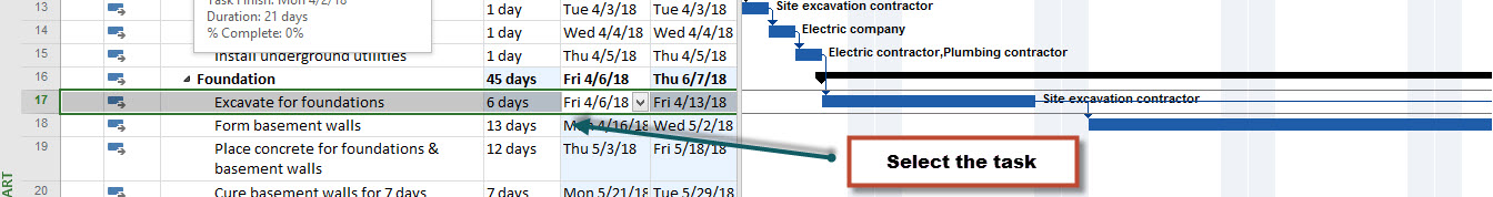 How To Split Tasks in Microsoft Project 2016