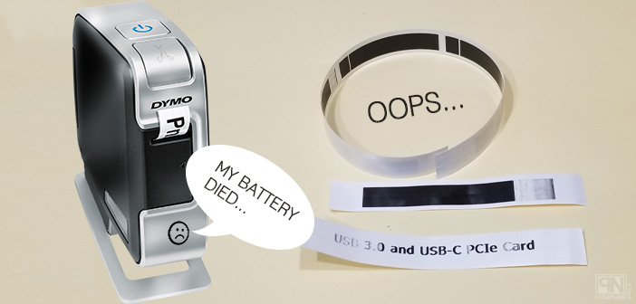 dymo label maker battery