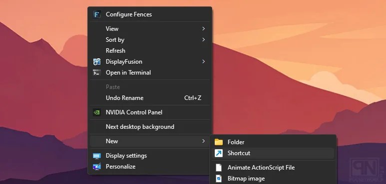Windows 11 - Shortcuts - Create Shortcut - Right-Click Menu