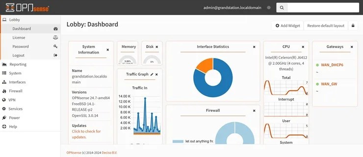 OPNSense - Installed - Example