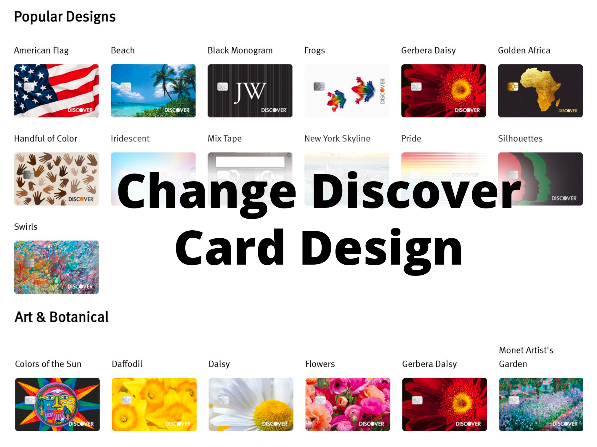 How to change discover it card design [2025]