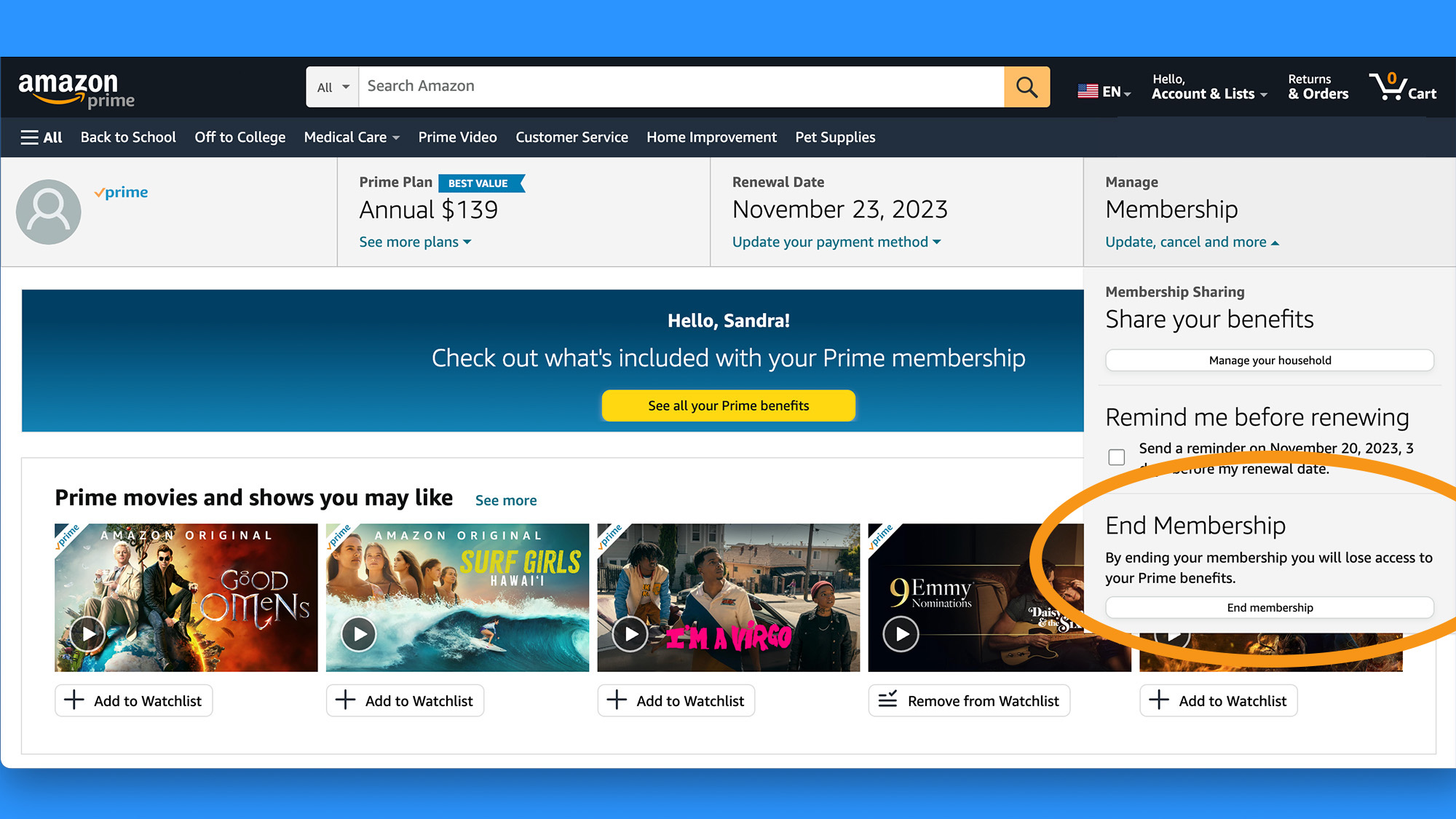 How To Cancel Amazon Prime Popular Science Amazon Prime Settings 
