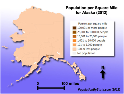 Population Density Map Alaska Alaska Population Map 