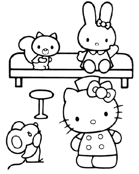 hello kitty and friends coloring pages