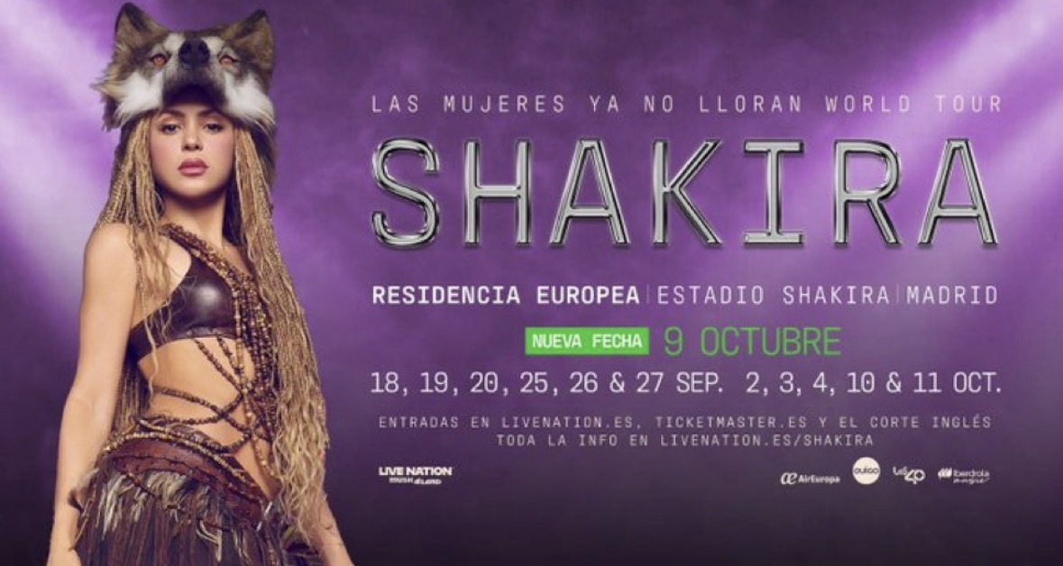 Shakira anuncia 12ª data em Madri após alta demanda por ingressos