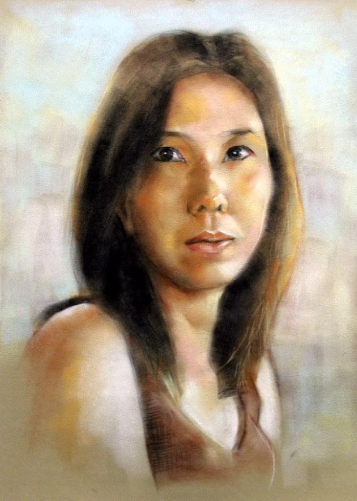 Pastel on velour paper 