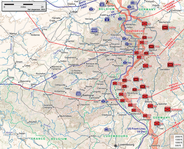 Battle Of The Bulge Wwii Map Battle Of The Bulge 1st Infantry Bulge002 
