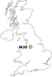 M20 Postcode District - 4K Light Patterns for Desktop