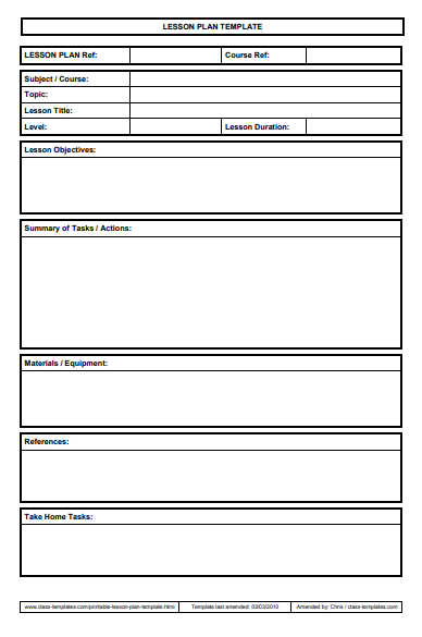 lesson plan templates poster template