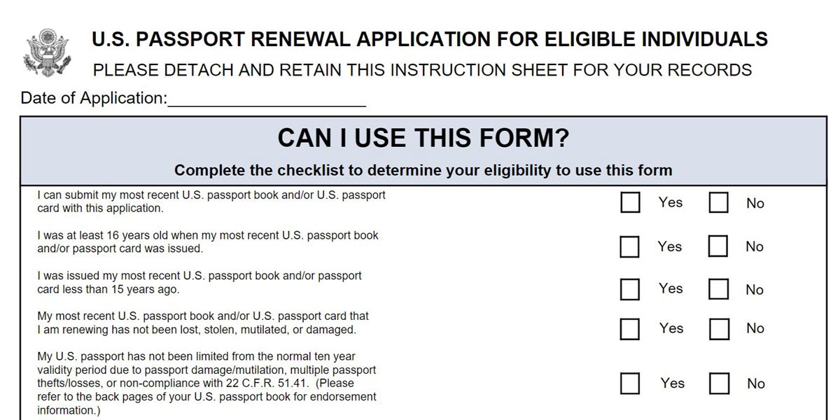 Ds-82 passport renewal application form