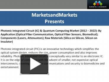 Ppt Photonic Integrated Circuit Market Worth 1 547 6