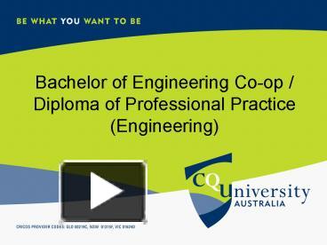 Ppt Bachelor Of Engineering Coop Diploma Of Professional