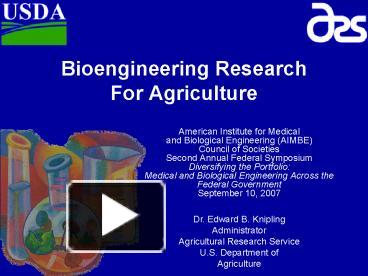 Ppt Bioengineering Research For Agriculture Powerpoint