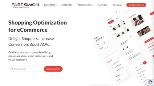 Home page for Fast Simon