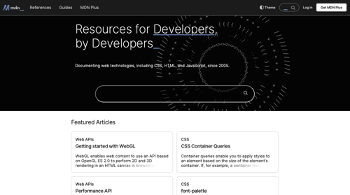 Home page of MDN - Learn Web Development