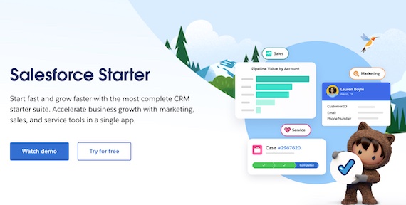 Screenshot of Salesforce Starter home page Screenshot of Salesforce Starter home page