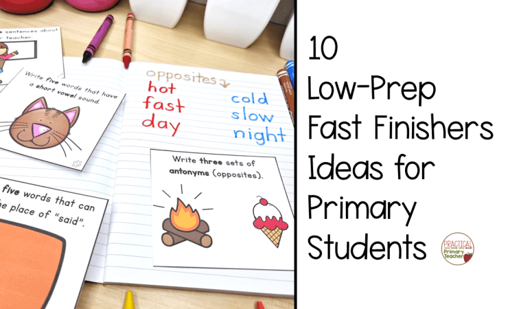 10 Low-Prep Fast Finisher Ideas for Elementary Students