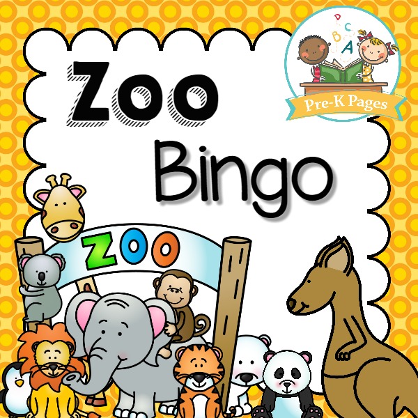 zoo bingo game pre k pages