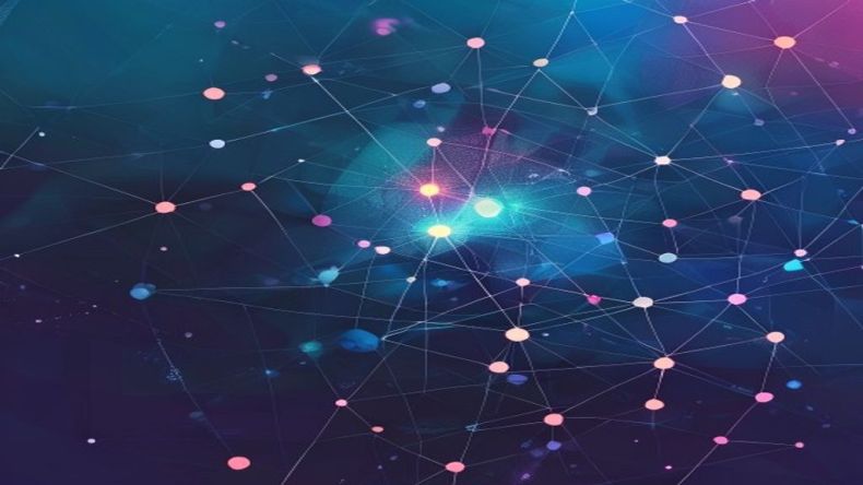 An abstract illustration of interconnected nodes representing a network or system, with a central, distinct node glowing, symbolizing a singleton instance. The background is a gradient of deep blues and purples with subtle geometric patterns.