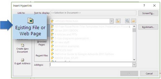 Select presentation to hyperlink Select presentation to hyperlink