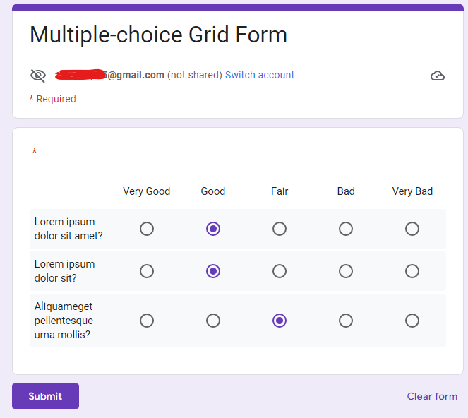 How to add a multiple-choice grid in google forms