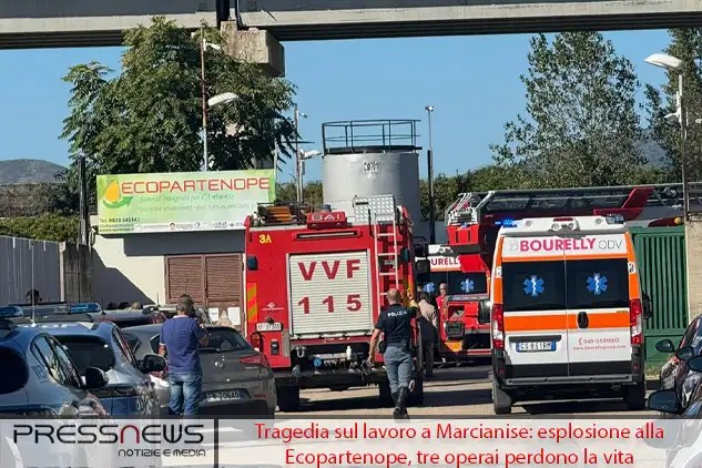 Tragedia sul lavoro a Marcianise: esplosione alla Ecopartenope, tre operai perdono la vita