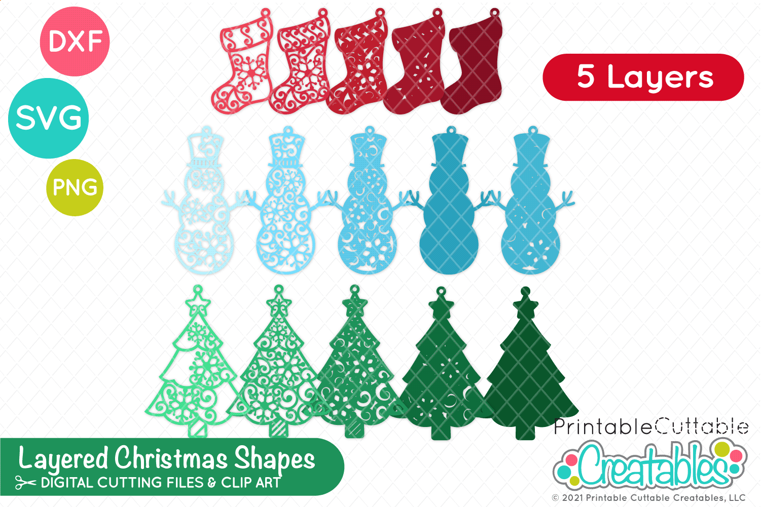 This file is perfect for christmas and winter decorations. Layered Christmas Free Svg Cut File Set For Cricut