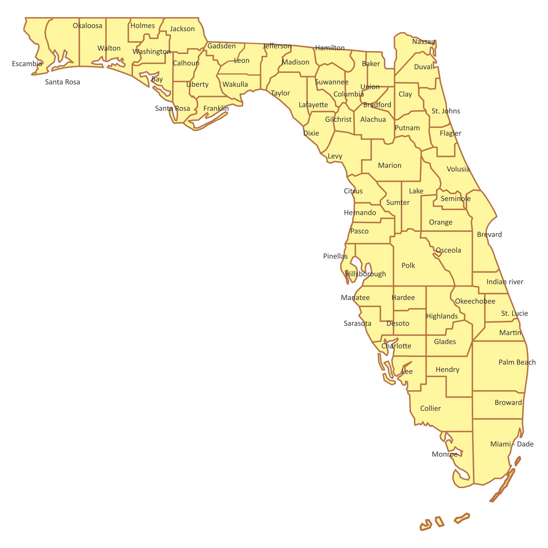 Florida State Parks Map By Region Map Printables Templates Free Large Print Florida Map Printablen 1208 