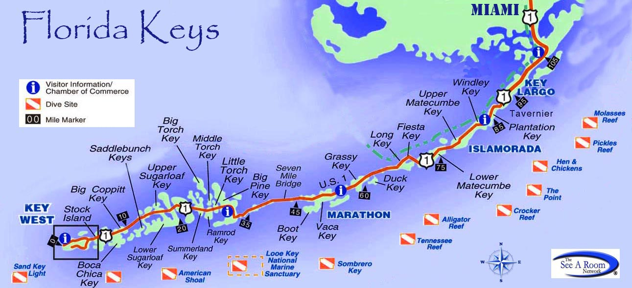 Lower Florida Keys Map Islands Bridges Beaches Florida Keys 