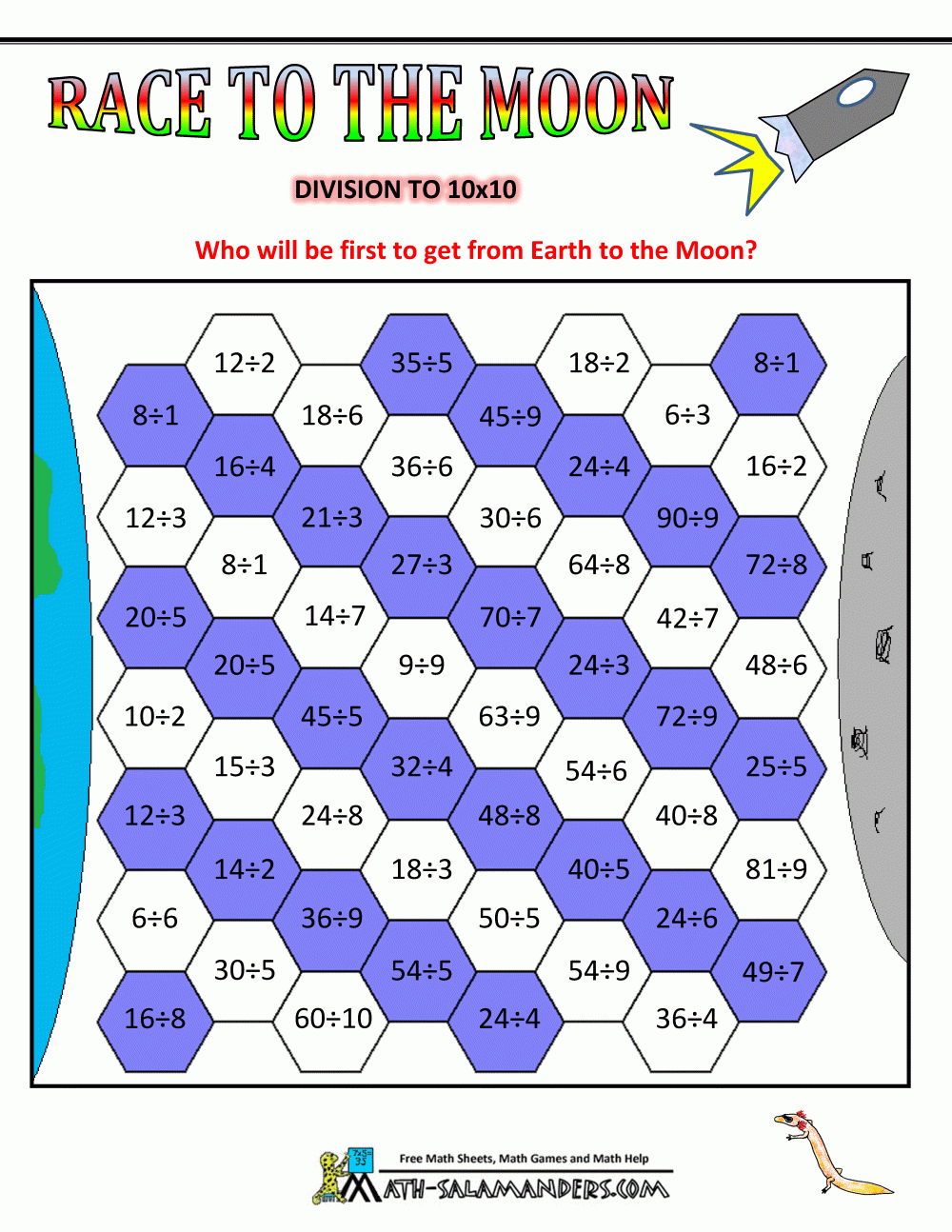 printable multiplication and division games
