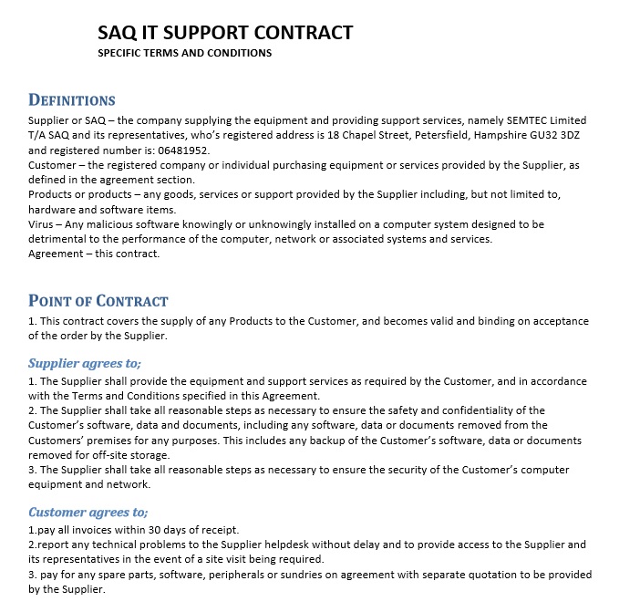 11 Free Sample Professional It Service Agreement Templates