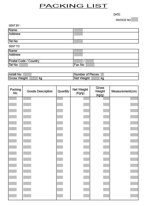 8 free sample shipping packing list templates printable samples
