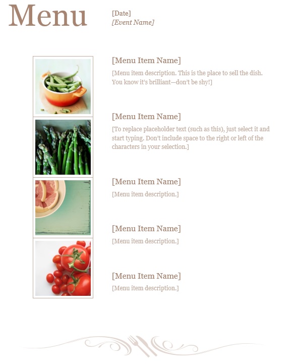 7 Free Sample Dinner Menu Templates Printable Samples