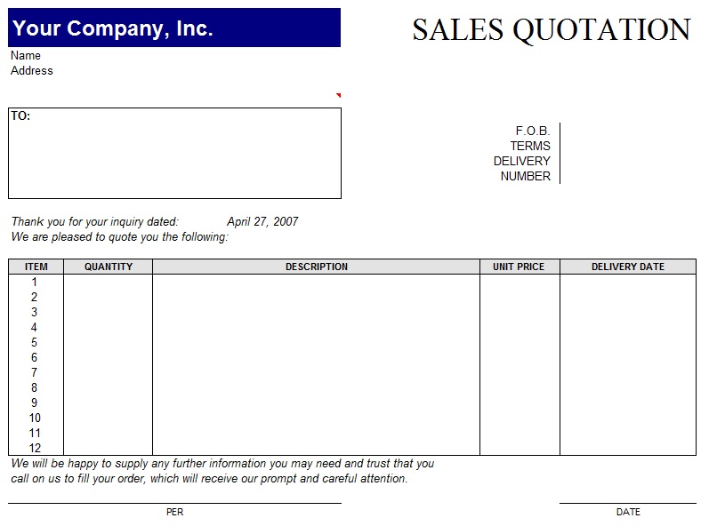 6 Free Sample Day Care Quotation Templates Printable Samples