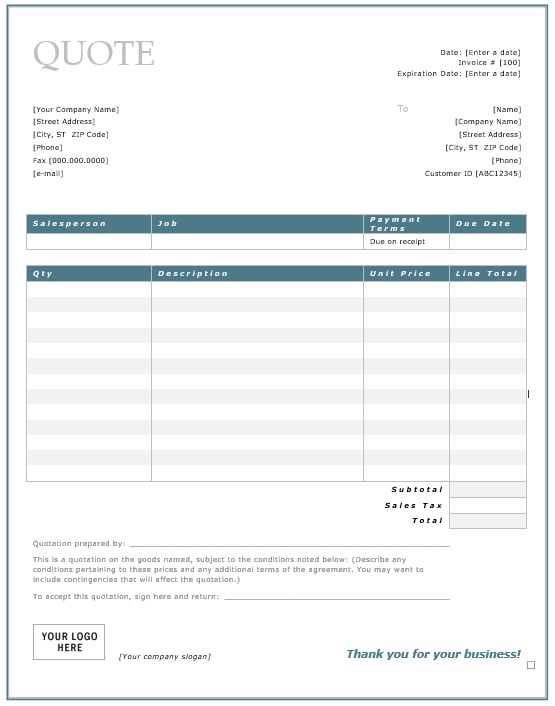 9 Free Sample Auto Repair Quotation Templates Printable Samples