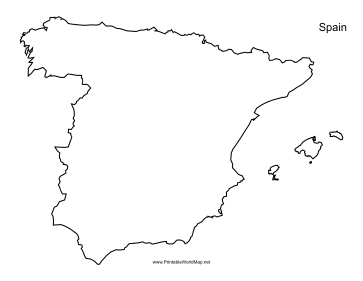 Spain Spain Outline Map 