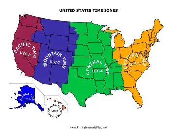 Time Zones Map USA Time Zones Map USA 
