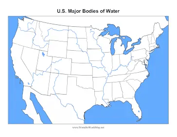 United States Map Unlabeled Fresh Us Map Rivers Blank Blank Us Map US Major Bodies Of Water Map 