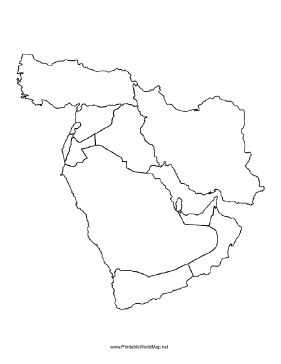 Middle East Blank Map Middleeast Blank P 
